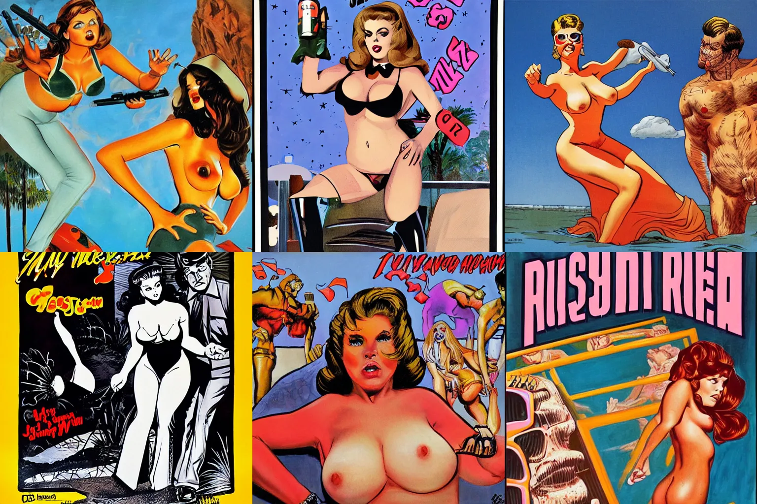 Prompt: artwork by russ meyer
