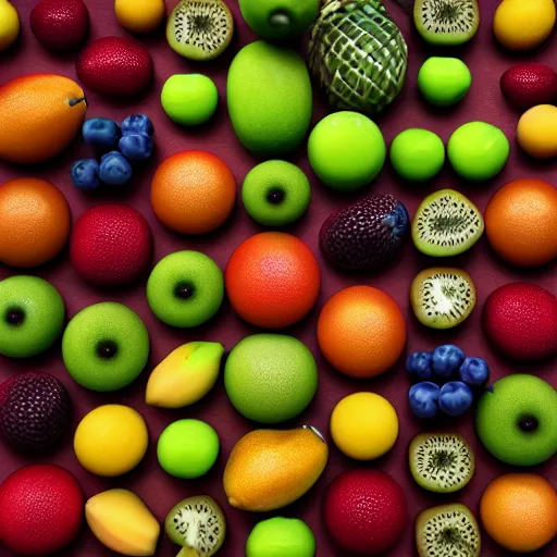 Image similar to fruits multiverse, octane render, unreal render, hyperrealistic textures