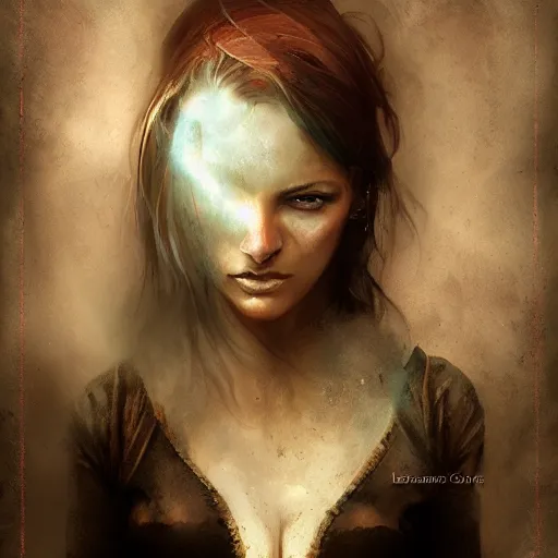 Prompt: photo of young woman by bastien lecouffe - deharme