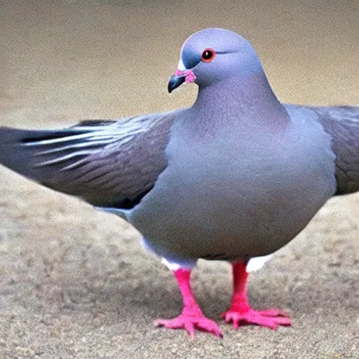 Image similar to a pigeon with three heads, surreal