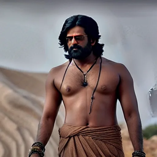 Image similar to film still of prabhas in kgf chapter 2