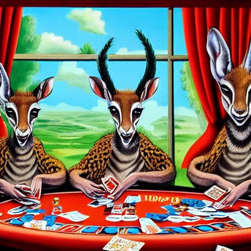 Image similar to a movie poster of dik diks playing poker illustration art by Robert Grossman