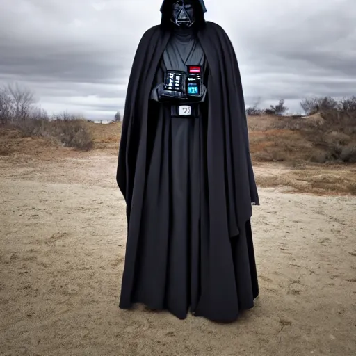 Image similar to Portrait of Palpatine in a cape with a hood, photos from the filming of the movie, star Wars style,