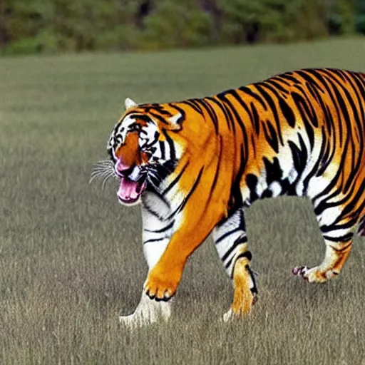 Image similar to a dog cannot hunt down a tiger