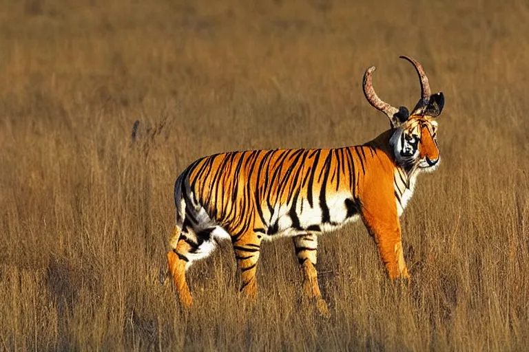 Prompt: antelope eating a tiger, golden hour, 6 0 0 mm, wildlife photo, national geographics