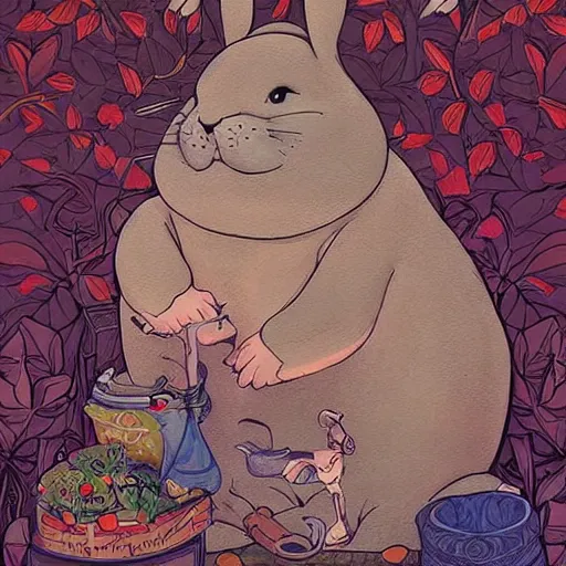 Image similar to beautiful epic painting of Big Chungus, by james jean