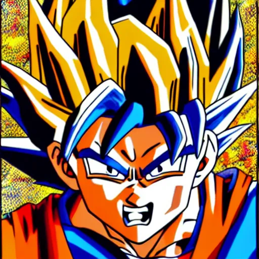 Prompt: goku contemporary art print. high taste. intellectual / esoteric / mystery