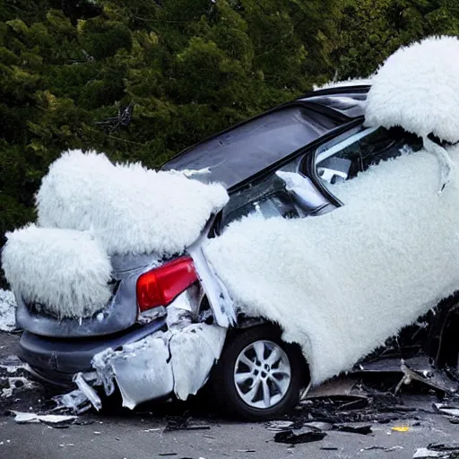 Image similar to fluffy car crash, ultra hd