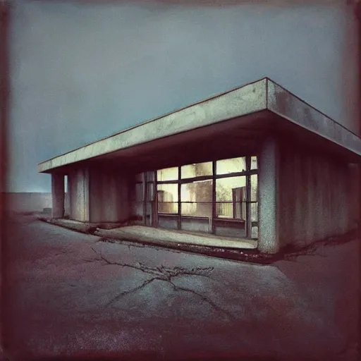 Prompt: painting of a scifi ancient civilzation victorian, brutalist architecture, todd hido