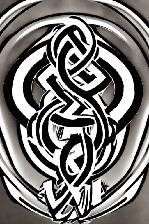 Prompt: logo with letters W and M overlapping like a bindrune tattoo stzyle