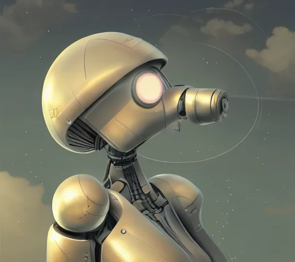 Image similar to steamy robot girl looking at the sky, Medieval Futurism, Retrofuturism, medieval, science fiction by JeeHyung lee, Anna Nikonova aka Newmilky, trending on artstation, 2D art, 2dcg #digital art #cute #girls photoshop