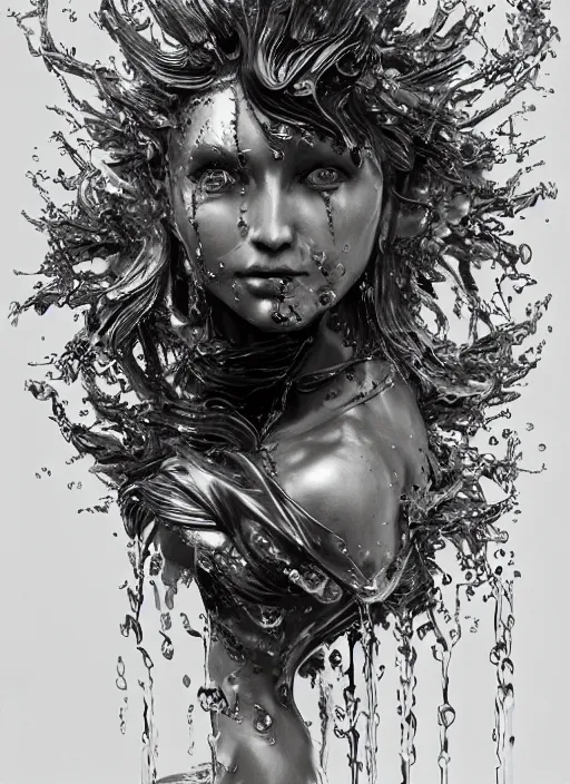 Image similar to sculpture made of water, portrait, future, shaman, harper's bazaar, vogue, magazine, insanely detailed and intricate, concept art, ornate, luxury, elite, elegant, trending on artstation, by ruan jia, by Kenneth Willardt, by ross tran, by WLOP, by Andrei Riabovitchev,