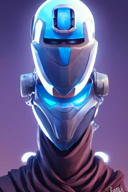 Image similar to epic mask helmet robot ninja portrait stylized as fornite style game design fanart by concept artist gervasio canda, behance hd by jesper ejsing, by rhads, makoto shinkai and lois van baarle, ilya kuvshinov, rossdraws global illumination radiating a glowing aura global illumination ray tracing hdr render in unreal engine 5