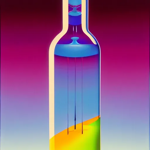 Image similar to vodka bottle by shusei nagaoka, kaws, david rudnick, airbrush on canvas, pastell colours, cell shaded, 8 k