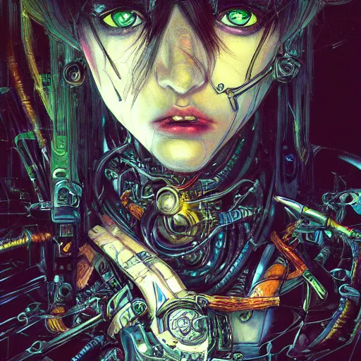 Image similar to a portrait of a character in a scenic environment by ayami kojima, hyperdetailed, cyberpunk, cool, cybernetically enhanced, trending on artstation