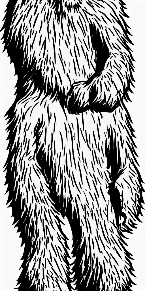 Image similar to a very simple outline of bigfoot, illustration