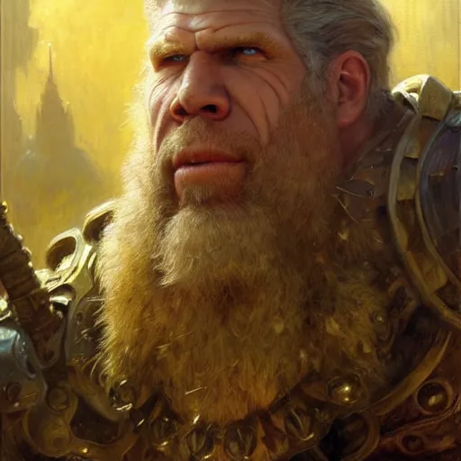 Image similar to ron perlman as a fantasy giant, highly detailed painting by gaston bussiere, craig mullins, j. c. leyendecker, 8 k