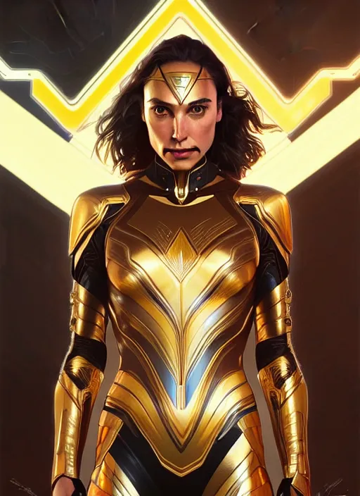 symmetry!! portrait of gal gadot, gold sci - fi | Stable Diffusion ...