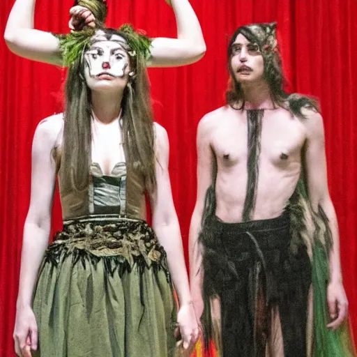 Prompt: costumes for a modern avant-garde interpretation of the Bacchae