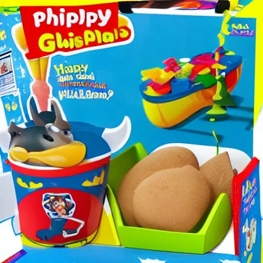 Prompt: Philip Glaas happy meal toy