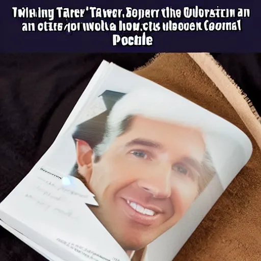 Image similar to Toilet paper coming out of a book with Joel Osteen on the cover