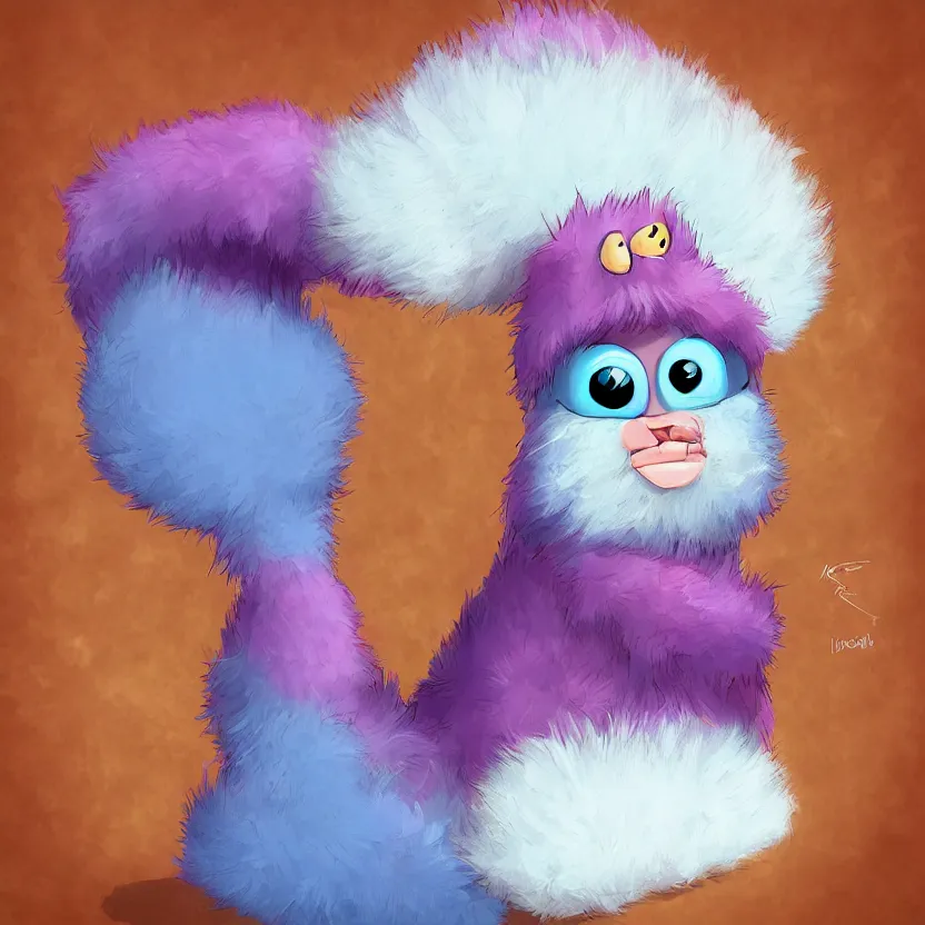 Prompt: Ippity the fluffy monster, super adorable digital art