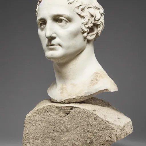 Prompt: julius cesar's bust made of organic material