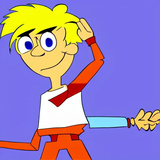 Prompt: that's not craig mccracken's art style you dumb bot also the dumbest boy in history, blond boy, 2 0 0 0 s cartoon, sharp edges cartoon, goofy cartoon