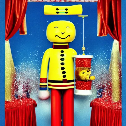 Prompt: mr peanut being crushed to death by a huge nutcracker. he is in excruciating pain. horror. extremely gory. graphic. extremely realistic. vhs tape.
