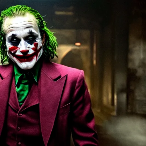 Image similar to stunning awe inspiring ( robin williams ) as the joker 8 k hdr movie still atmospheric lighting