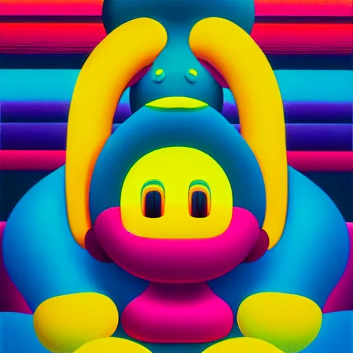 Image similar to bananna by shusei nagaoka, kaws, david rudnick, airbrush on canvas, pastell colours, cell shaded, 8 k