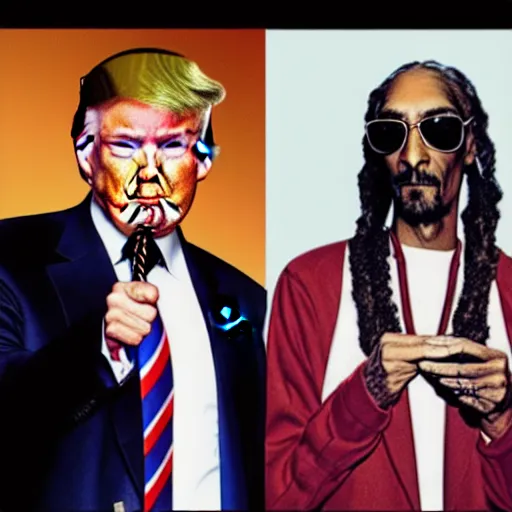 Image similar to donald trump smoking weed with snoop dogg