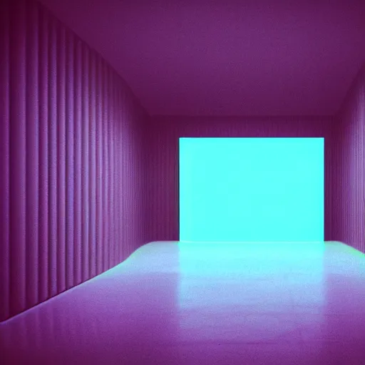 Prompt: noisy color photograph of a retrofuturist liminal space, dark pit, deformations, minimalist, cinematic, soft vintage glow, unreal engine