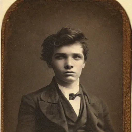 Prompt: a very handsome rebellious hot young guy, 1 8 6 8 photo