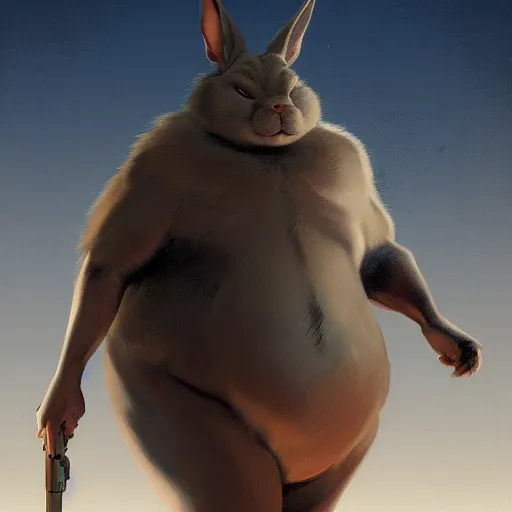 Prompt: portrait of the real life Big Chungus, expressive pose, futuristic, highly detailed, digital painting, artstation, concept art, smooth, sharp focus, dramatic light, studio light, by Francisco Goya