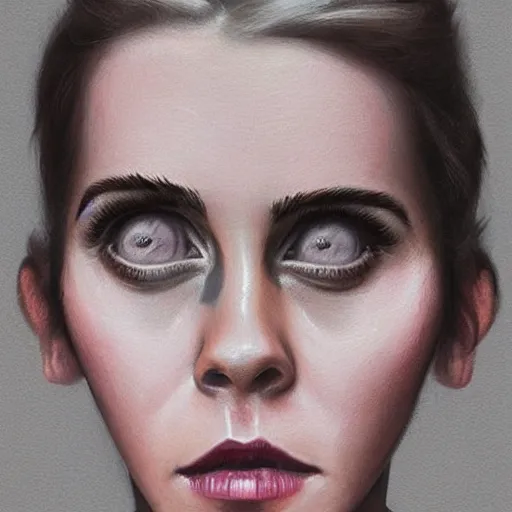 Image similar to Very funny actress Emma Watson looking like an old monkey, monkey, Emma Watson actress monkey face, like gorilla, chimpanzee, colorful painting on grey scale face, powerful , magic, thunders, dramatic lighting, intricate, wild, highly detailed, digital painting, artstation, concept art, smooth, sharp focus, illustration, art by artgerm and greg rutkowski and alphonse mucha, footage