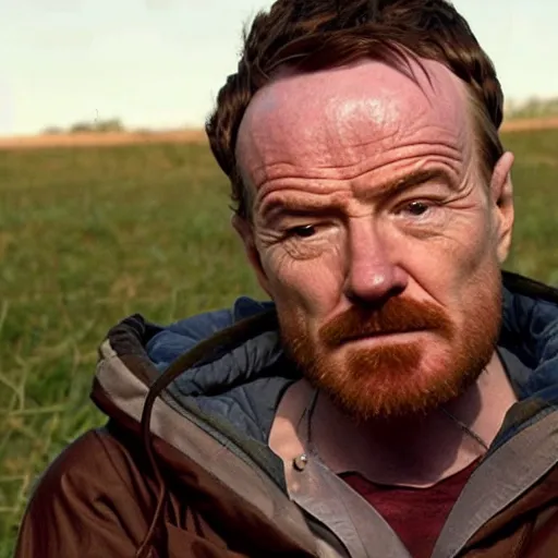 Image similar to Live Action Still of Bryan Cranston dressed as Jesse Pinkman, real life, hyperrealistic, ultra realistic, realistic, highly detailed, epic, HD quality, 8k resolution, body and headshot, film still