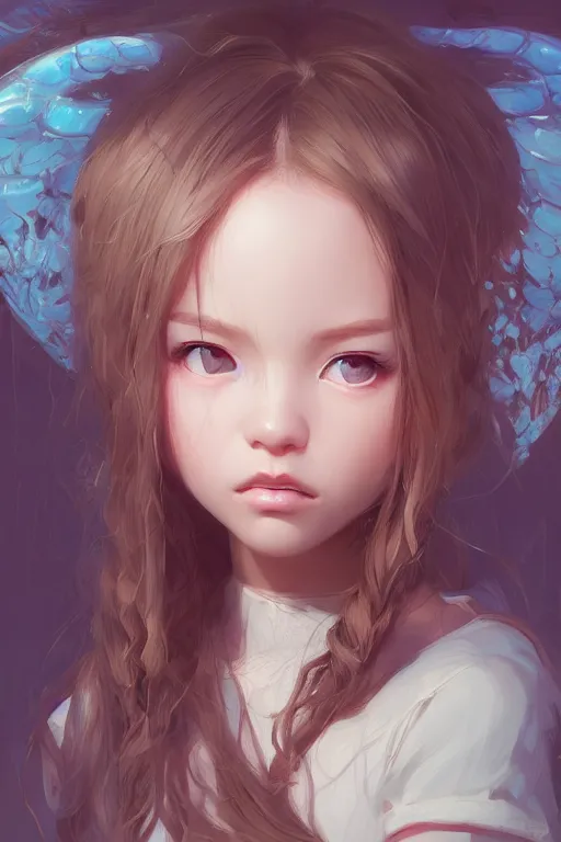Prompt: very cute girl portrait, highly detailed eyes, intricate details, by artgerm, tooth wu, dan mumford, beeple, wlop, rossdraws, james jean, marc simonetti, artstation giuseppe dangelico pino and michael garmash and rob rey and greg manchess and huang guangjian and makoto shinkai
