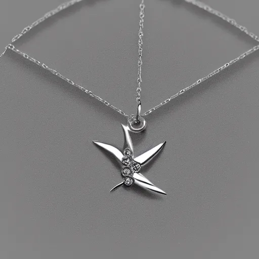 Image similar to a silver sagittarius constellation necklace pendant, 3 d rendering, style of swarovski, elegant, noble, stylish