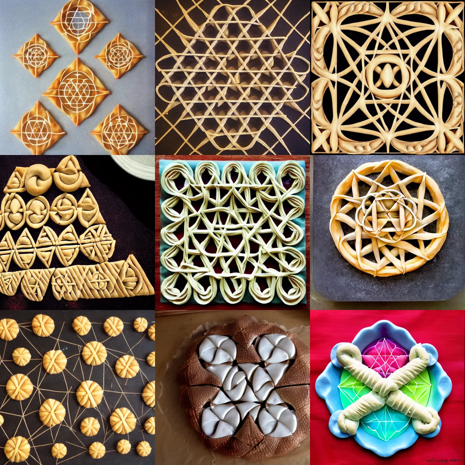 Prompt: sacred geometry made of pastry