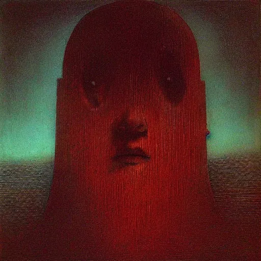 Image similar to “ crt monitor head, beksinski ”