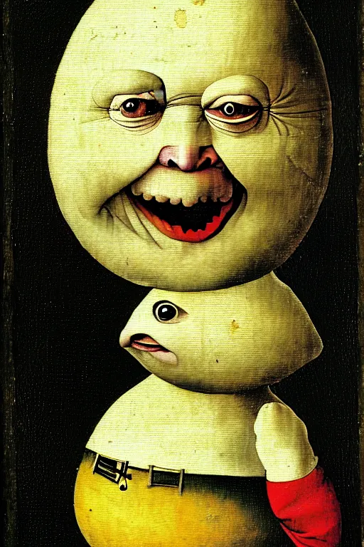 Prompt: hieronymus bosch painting of humpty dumpty