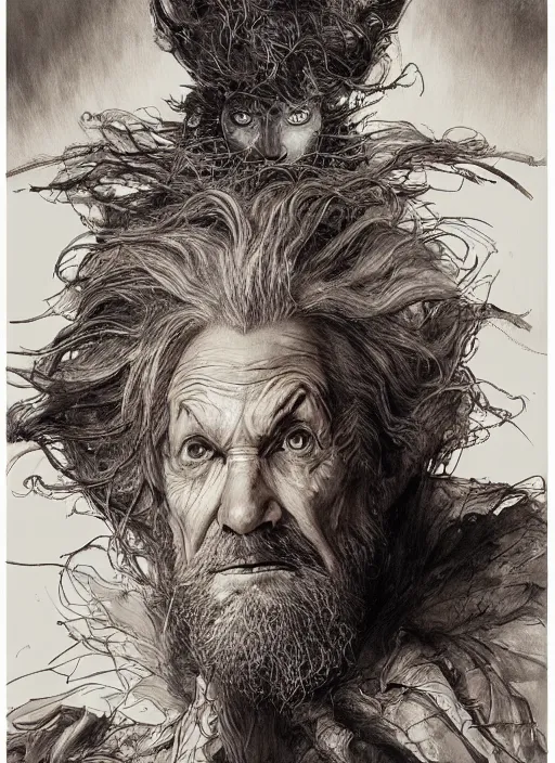 Prompt: portrait, The wizard of Oz, watercolor, dramatic lighting, cinematic, establishing shot, extremely high detail, foto realistic, cinematic lighting, pen and ink, intricate line drawings, by Yoshitaka Amano, Ruan Jia, Kentaro Miura, Artgerm, post processed, concept art, artstation, matte painting, style by eddie mendoza, raphael lacoste, alex ross