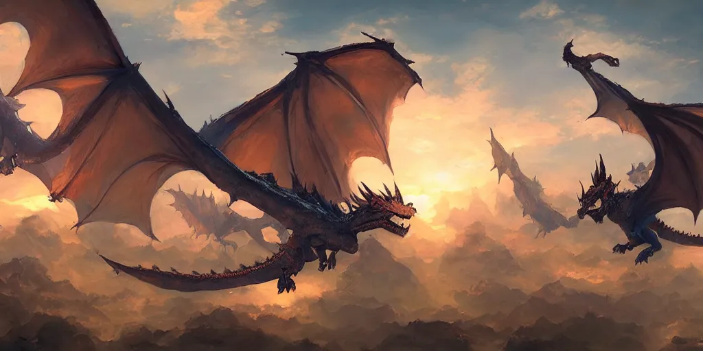 flying fantasy dragons