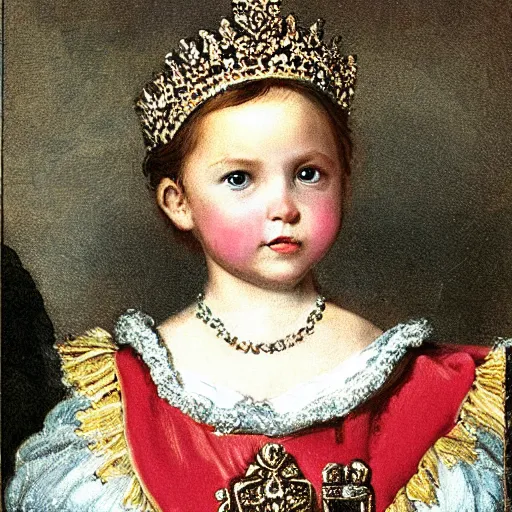 Prompt: child girl crowned holy roman empress