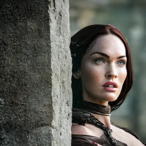 Prompt: classic shot of megan fox in game of thrones original from 1 9 7 7, ( eos 5 ds r, iso 1 0 0, f / 8, 1 / 1 2 5, 8 4 mm, postprocessed, crisp face, facial features )