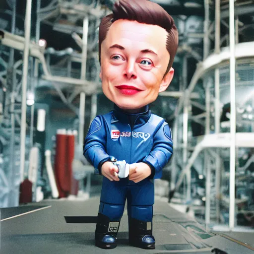 Prompt: elon musk as nendoroid with space - x rocket, 8 k hd dof, cinestill 8 0 0 t,