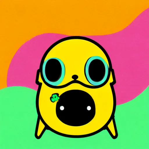 Image similar to portrait of a tamagotchi, japanese video game, 3 d render, risograph