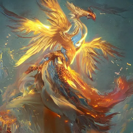 Image similar to beautiful still of the phoenix, the majestic mythical bird with the plumage of fire, beautiful intense light of fire, hyper detailed, photography, artstation