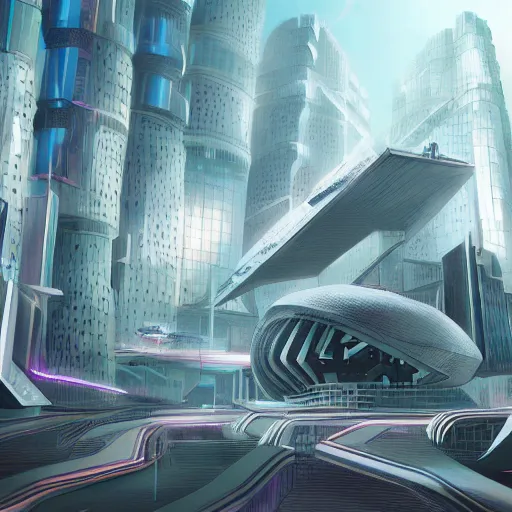 Prompt: futuristic city using conceptual art, concept art
